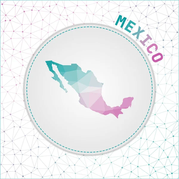 Vector polygonal Mexico map Map of the country with network mesh background Mexico illustration in — Stock Vector