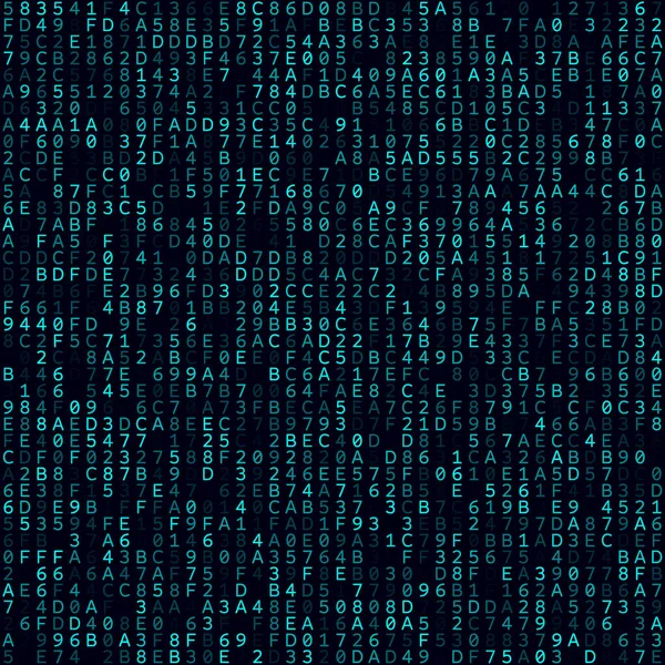 Matrix background Cyan filled hexademical background Padrão sem emenda de tamanho médio Vetor puro — Vetor de Stock