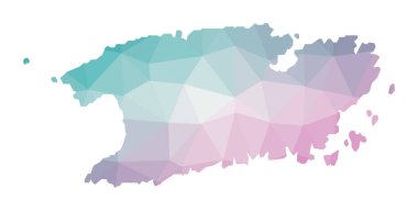 Adanın zümrüt ametist renkleriyle Vis Geometrik çiziminin çokgen haritası