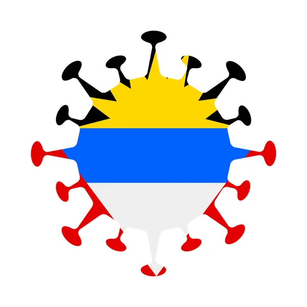 Flag of Antigua in virus shape Country sign Vector illustration — Stock Vector