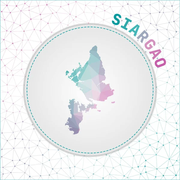 Mapa de mapa de Siargao poligonal Vector de la isla con malla de red fondo Siargao ilustración. — Vector de stock