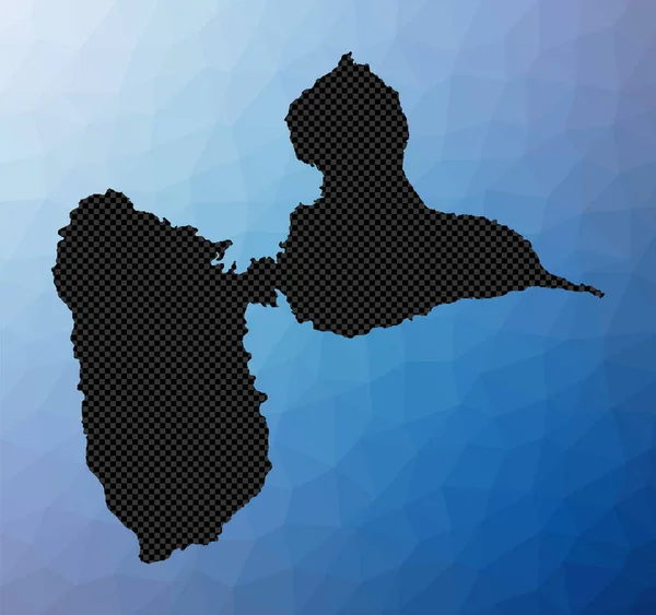 Гранд-Терре геометрическая карта Трафарет Гранд-Терре в стиле поли Привлекательный остров — стоковый вектор