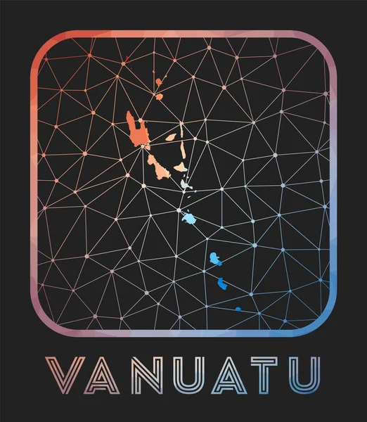 Дизайн карты Вануату Вектор низкий поли карта страны Вануату икона в геометрическом стиле Страна — стоковый вектор