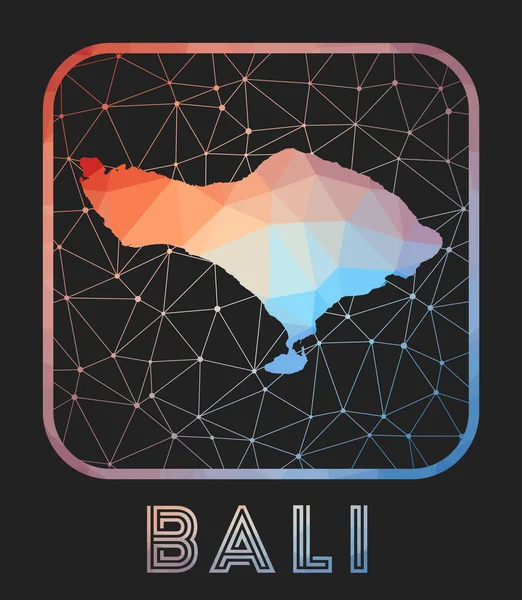 Bali map design Vector low poly map of the island Bali icon in geometric style La forma de la isla — Vector de stock