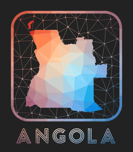 Дизайн карты Анголы Вектор низкого поли карта страны икона Анголы в геометрическом стиле Страна — стоковый вектор
