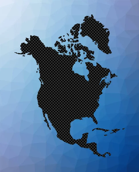 Noord-Amerika geometrische kaart Sjabloonvorm van Noord-Amerika in lage polystijl Verbazingwekkend continent — Stockvector