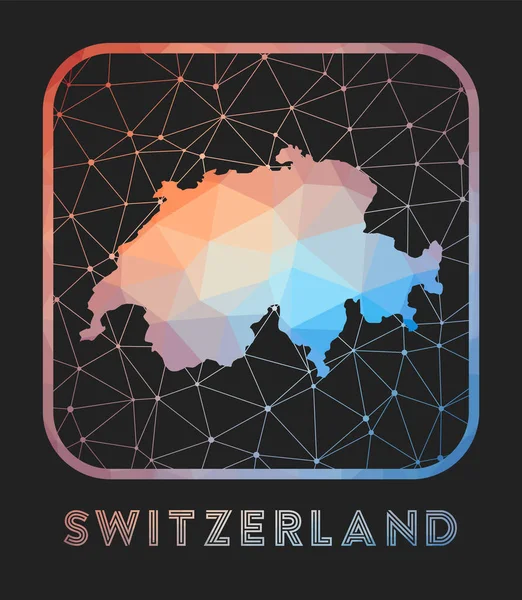 Конструкция карты Швейцарии Векторная низкопольная карта Швейцарии в геометрическом стиле — стоковый вектор