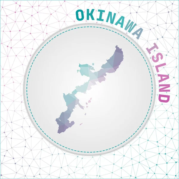 Mapa del mapa de la isla de Okinawa poligonal Vector de la isla con malla de red de fondo de la isla de Okinawa. — Vector de stock