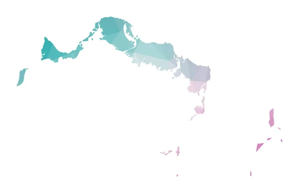 Mapa poligonal de las Islas Turcas y Caicos Ilustración Geométrica de la isla en esmeralda amatista. — Archivo Imágenes Vectoriales