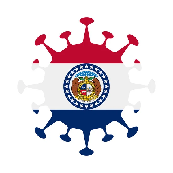 Флаг Миссури в вирусной форме Наш штатный знак Векторная иллюстрация — стоковый вектор