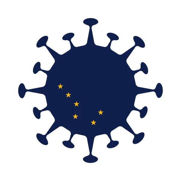 Vlajka Aljašky ve tvaru viru Nás státní znak Vektorová ilustrace — Stockový vektor
