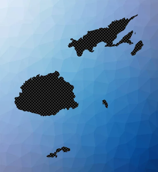 Φίτζι γεωμετρικός χάρτης Stencil σχήμα των Φίτζι σε χαμηλό πολυ στυλ Σύγχρονη χώρα διανυσματική απεικόνιση — Διανυσματικό Αρχείο