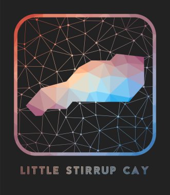 Küçük Stirrup Cay haritası tasarımı vektör düşük poli haritası Adanın Küçük Stirrup Cay simgesi in