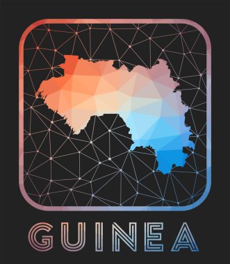 Gine haritası tasarımı Vector düşük poli haritası Geometrik tarzda Gine ikonu Ülke