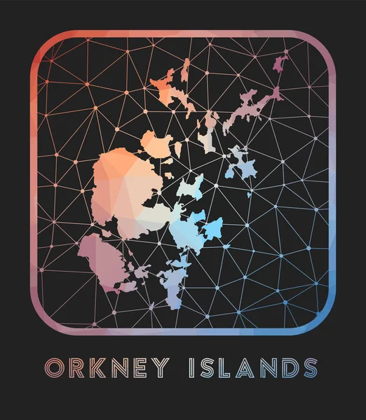 Orkneyøerne kort design Vector lav poly kort over øen Orkneyøerne ikon i geometrisk – Stock-vektor