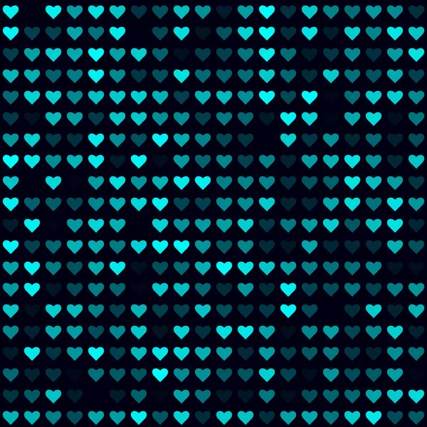 Tech bakgrund fyllda mönster av hjärtan Cyan färgade sömlös bakgrund häpnadsväckande vektor — Stock vektor