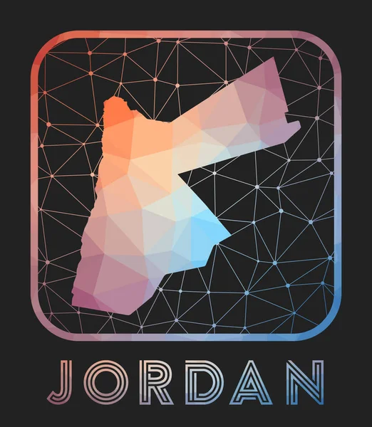 Jordan map design Vector low poly map of the country Jordania icono en estilo geométrico El país — Vector de stock
