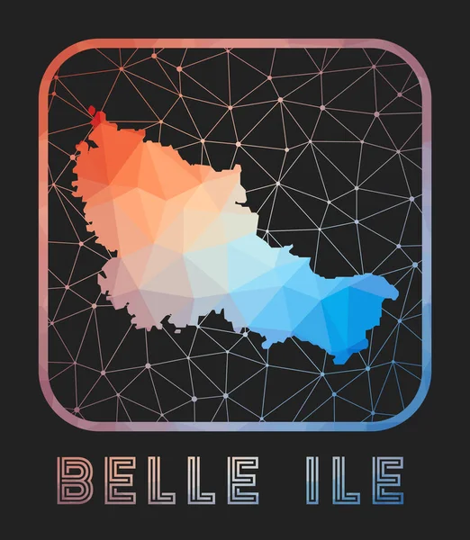 Дизайн карты Belle Ile Векторная низкопольная карта острова Belle Ile в геометрическом стиле — стоковый вектор