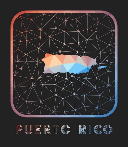 Mapa de diseño de mapas de Puerto Rico Vector de bajo polígono del icono del país Puerto Rico en estilo geométrico El Vector. — Vector de stock