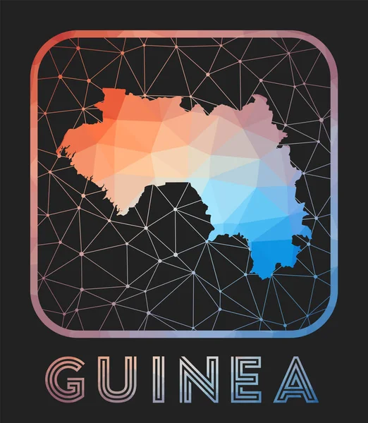 Дизайн карты Гвинеи Вектор низкопольная карта страны Гвинея в геометрическом стиле Страна — стоковый вектор