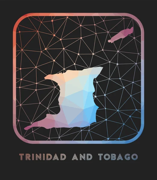 Trinidad y Tobago mapa de diseño Vector bajo poli mapa del país Trinidad y Tobago icono en — Vector de stock