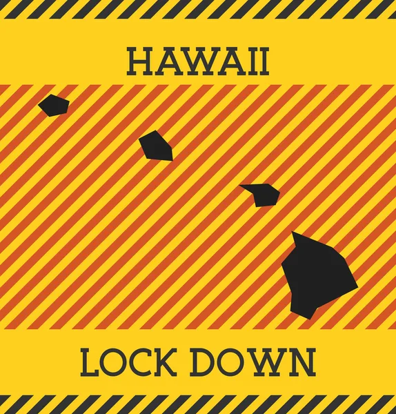Hawaii Blocco giù segno giallo noi stato pandemia pericolo icona vettore illustrazione — Vettoriale Stock