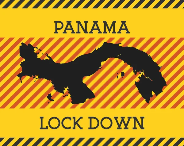 Panama Lock Down Sign Yellow country pandemic danger icon Vector illustration — Stock Vector