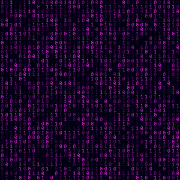 Abstrakte Matrix Hintergrund Magenta gefüllt binären Hintergrund Mittlere Größe nahtlose Muster Radiant — Stockvektor