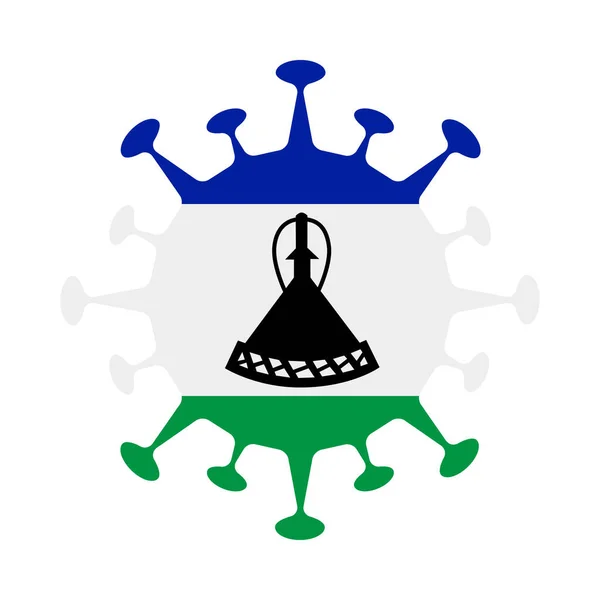 Flagge von Lesotho in Virusform — Stockvektor