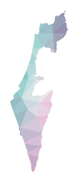 Mapa poligonal de Israel Ilustración geométrica del país en colores amatista esmeralda Israel — Vector de stock