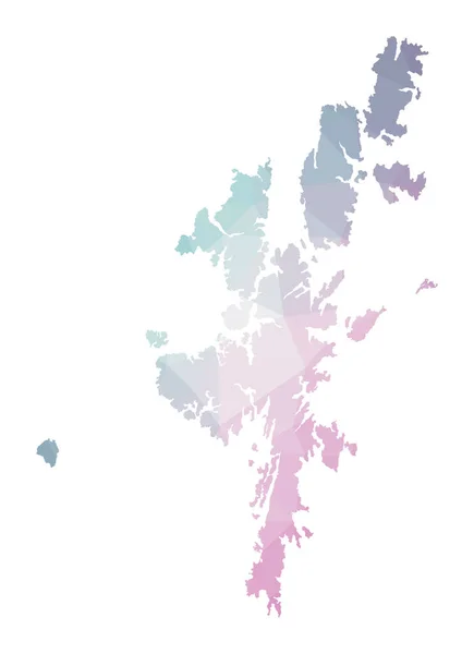 Carte polygonale de continent Illustration géométrique de l'île en améthyste émeraude couleurs continentales — Image vectorielle