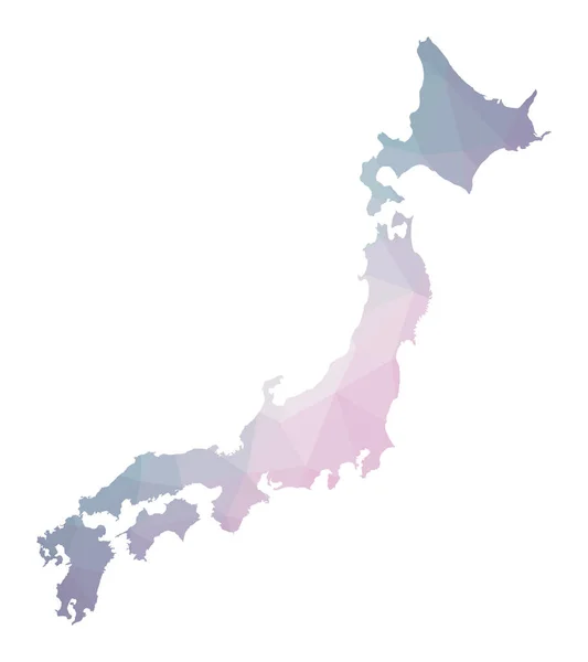 Многоугольная карта Японии Геометрическая иллюстрация страны в изумрудных аметистовых цветах Карта Японии — стоковый вектор