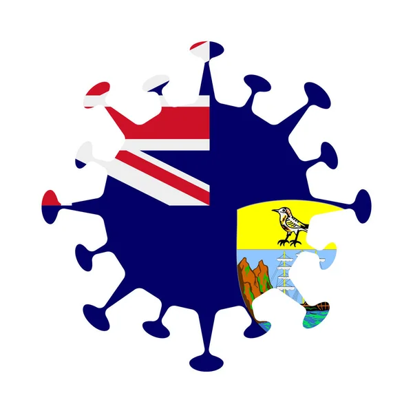 Flag of Saint Helena in virus shape Country sign Vector illustration — Stock Vector