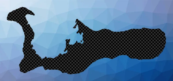 Геометрическая карта Большого Каймана Трафарет формы Большого Каймана в низком поли стиле Удивительный остров — стоковый вектор