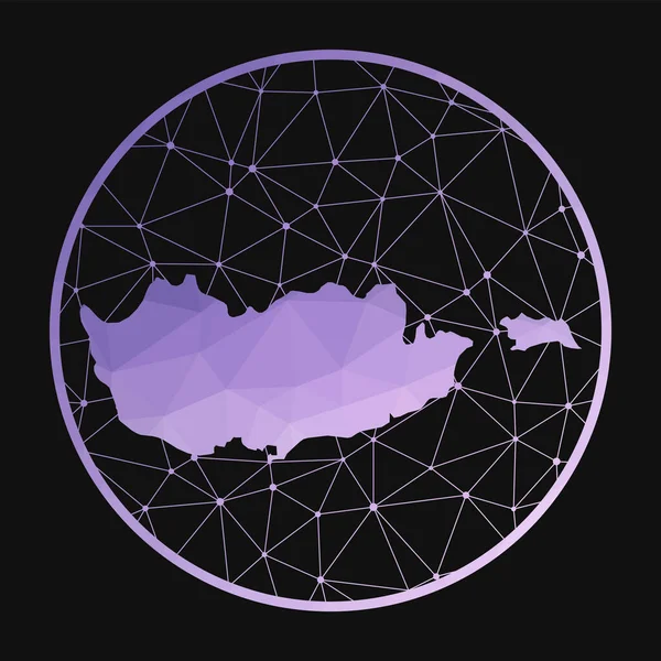 Chipre icono Vector mapa poligonal del país Chipre icono en estilo geométrico El mapa del país — Vector de stock