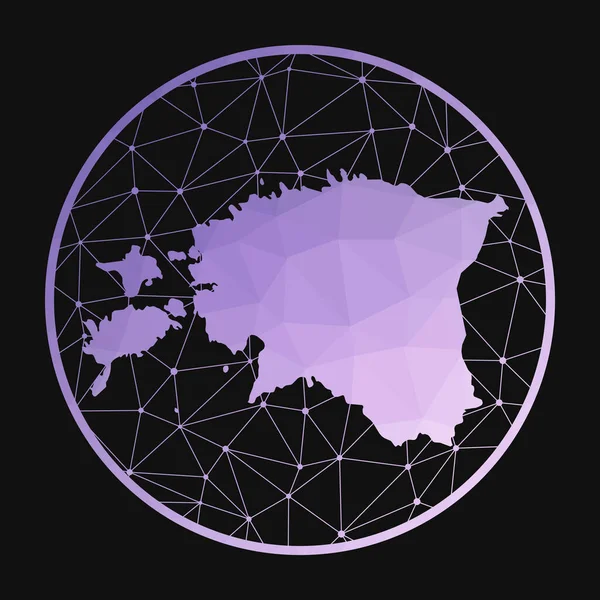 에스토니아 아이콘 Vector polygallon map of the country Estonia icon in geometry style the country map — 스톡 벡터