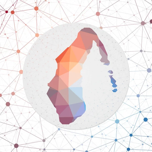 Mapa vectorial abstracto de la tecnología Aitutaki en la isla póster de estilo geométrico Aitutaki poligonal — Vector de stock