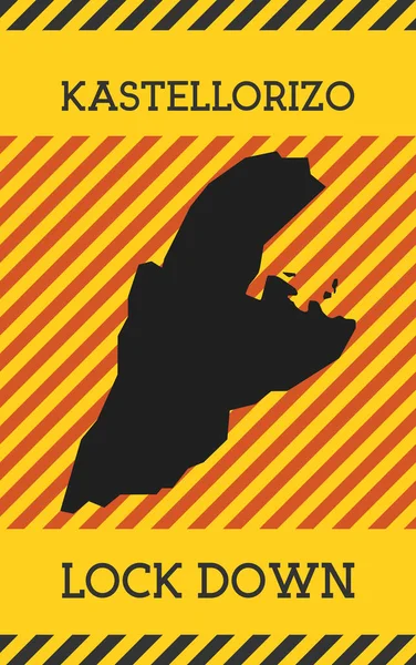 Kastellorizo Lock Down Sign Yellow Island pandemic danger icon Vector ілюстрація — стоковий вектор