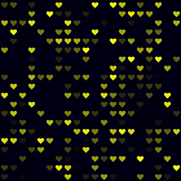 Tech patroon Sparse patroon van harten Geel gekleurde naadloze achtergrond Moderne vector — Stockvector