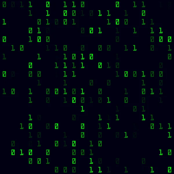 Technologia Wzór Zielony rzadki binarny bezszwowy wzór Artystyczne tło Niesamowity wektor — Wektor stockowy