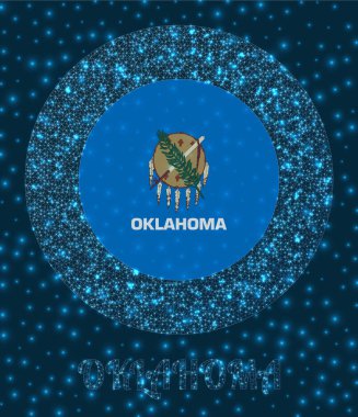 Oklahoma Bayrağı, Amerikan devlet ağ logosunda parlayan ağ örgüsü tarzında.