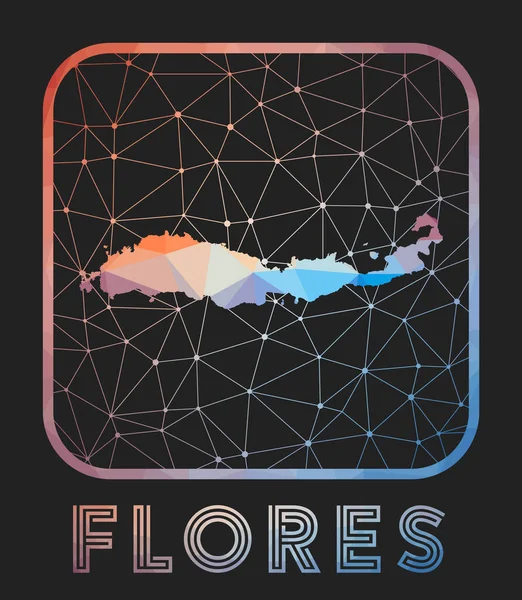 Дизайн карты флоры Векторная карта острова Значок флоры в геометрическом стиле — стоковый вектор
