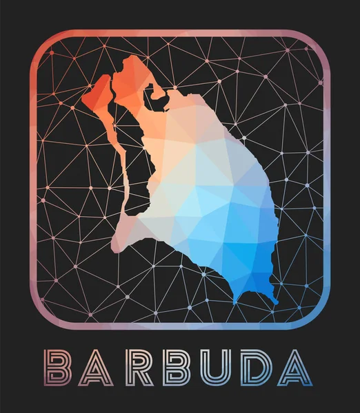 Barbuda design mapy Vektor nízká poly mapa ostrova Barbuda ikona v geometrickém stylu Ostrov — Stockový vektor
