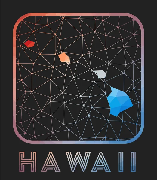 Гавайи Дизайн карты Векторная карта низкого полюса американского штата Гавайи значок в геометрическом стиле Штат США — стоковый вектор