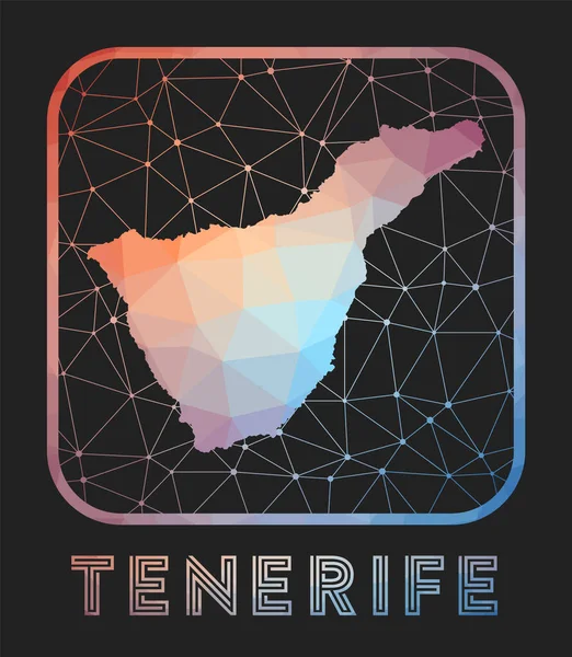Teneriffa karta design Vektor låg poly karta över ön Teneriffa ikonen i geometrisk stil Ön — Stock vektor