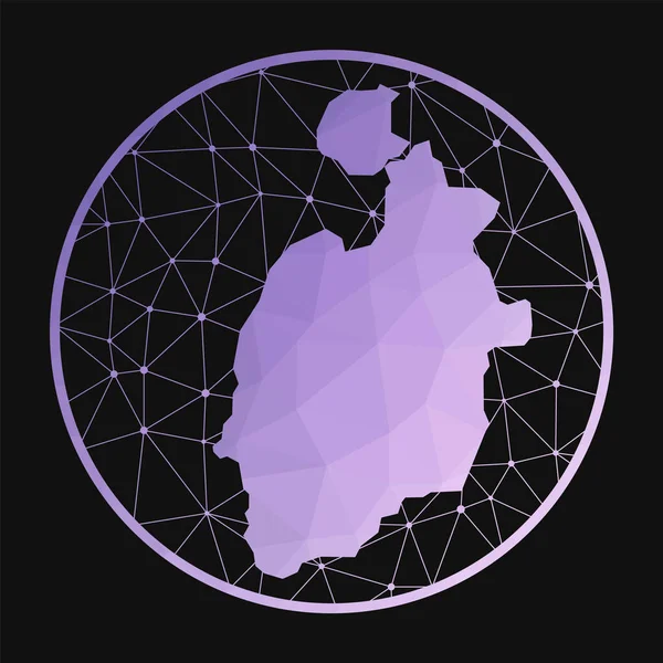 Icono de Isla de Providencia Vector mapa poligonal de la isla de Providencia icono en geométrico. — Vector de stock