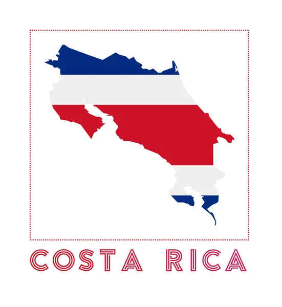 附有国名和国旗的哥斯达黎加标识图 — 图库矢量图片