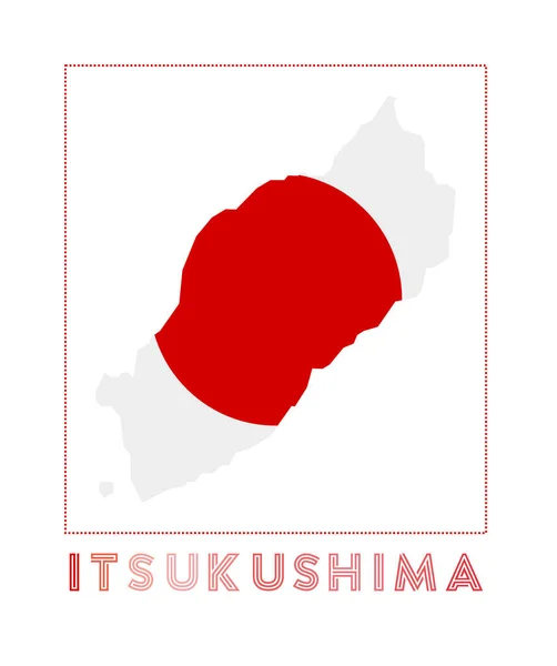 Itsukushima Logo Kaart van Itsukushima met eilandnaam en vlag Prachtige vectorafbeelding — Stockvector