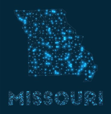 Missouri ağ haritası ABD devlet internet bağlantılarının soyut geometrik haritası ve