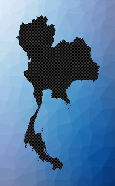 थाईलैंड ज्यामितीय नक्शा थाईलैंड का स्टैंसिल आकार कम पॉली शैली में अद्भुत देश वेक्टर — स्टॉक वेक्टर